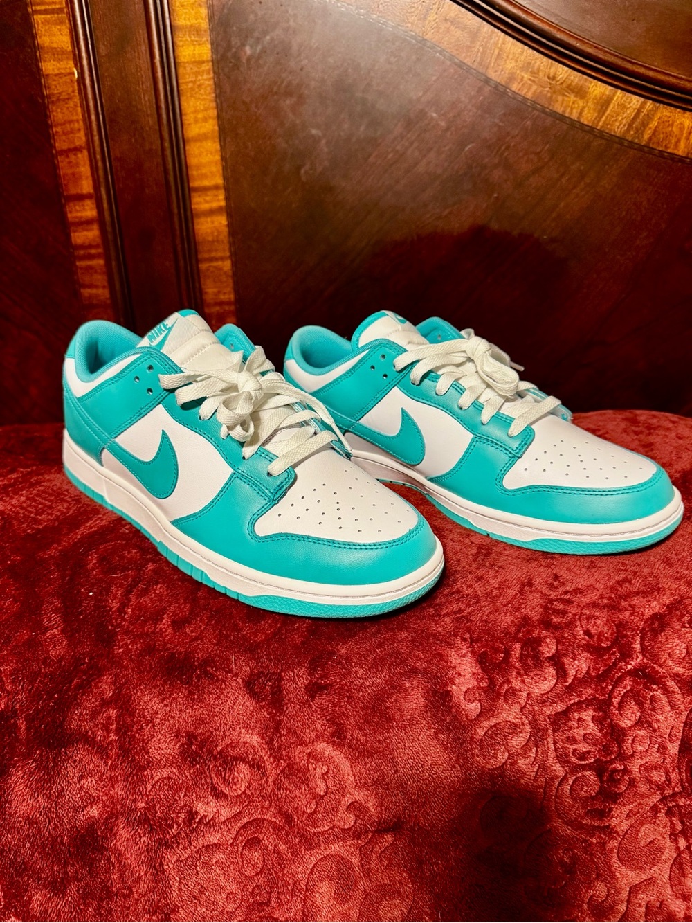 Nike Kids Low-Top Sneakers in Teal and White